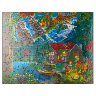 puzzleplate Owls & Night House 100 Jigsaw Puzzle