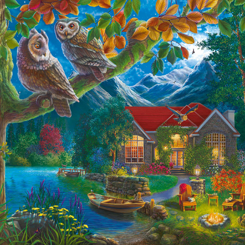 Owls & Night House 100 Jigsaw Puzzle 3D Modell