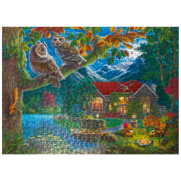 puzzleplate Owls & Night House 500 Jigsaw Puzzle