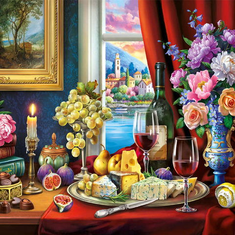 Still Life With Wine 100 Jigsaw Puzzle 3D Modell