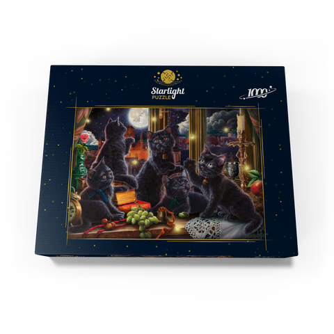 Black Kittens & Fireflies 1000 Jigsaw Puzzle box view3