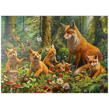 puzzleplate Fox Family 1000 Jigsaw Puzzle