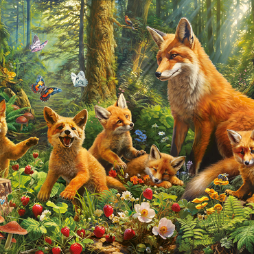 Fox Family 1000 Jigsaw Puzzle 3D Modell