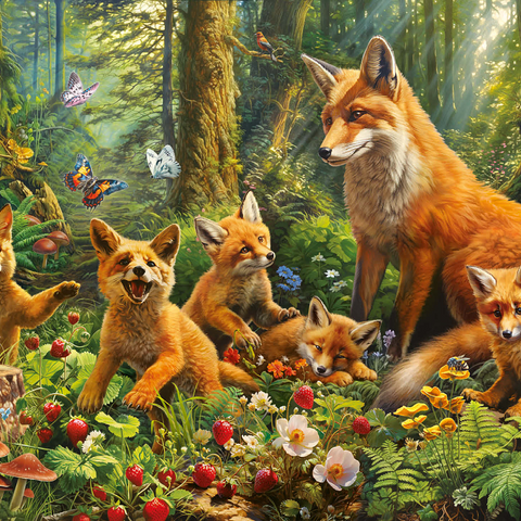 Fox Family 1000 Jigsaw Puzzle 3D Modell