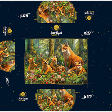 Fox Family 1000 Jigsaw Puzzle box 3D Modell