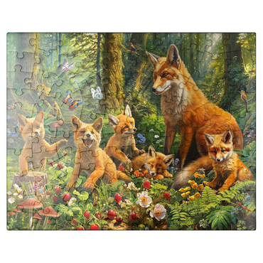 puzzleplate Fox Family 100 Jigsaw Puzzle