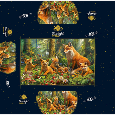 Fox Family 100 Jigsaw Puzzle box 3D Modell