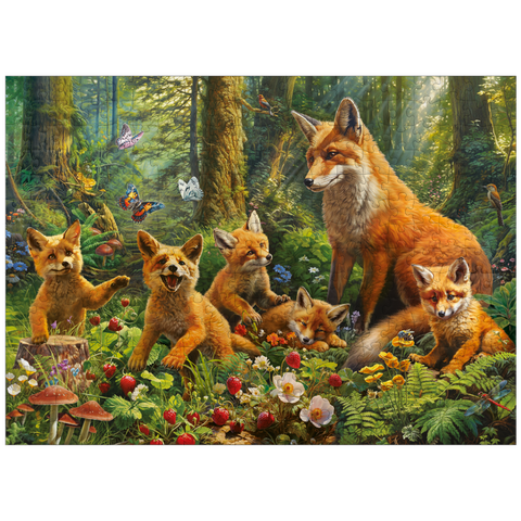 puzzleplate Fox Family 300 Jigsaw Puzzle