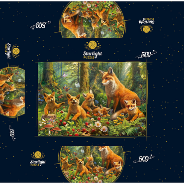 Fox Family 500 Jigsaw Puzzle box 3D Modell