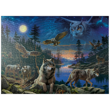 puzzleplate Night Wolves & Owls 1000 Jigsaw Puzzle