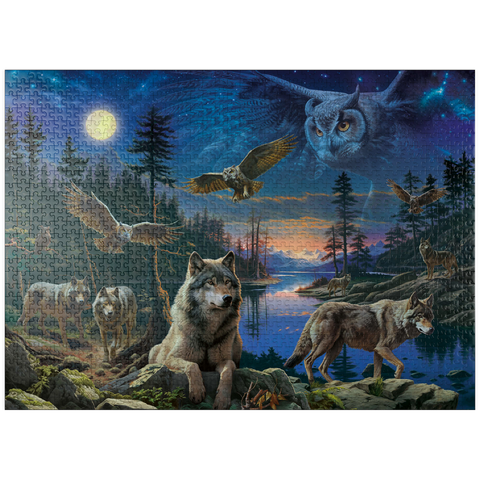 puzzleplate Night Wolves & Owls 1000 Jigsaw Puzzle