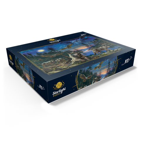 Night Wolves & Owls 100 Jigsaw Puzzle box view1