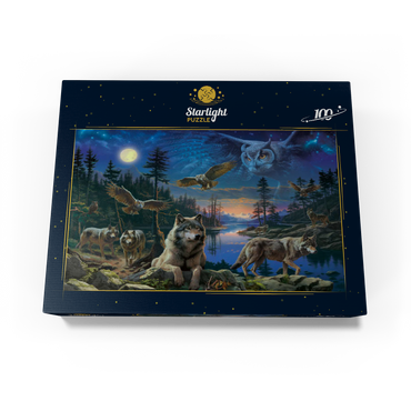 Night Wolves & Owls 100 Jigsaw Puzzle box view3