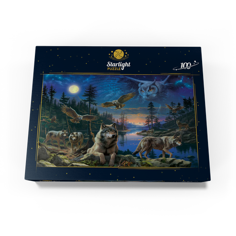 Night Wolves & Owls 100 Jigsaw Puzzle box view3