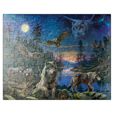 puzzleplate Night Wolves & Owls 100 Jigsaw Puzzle