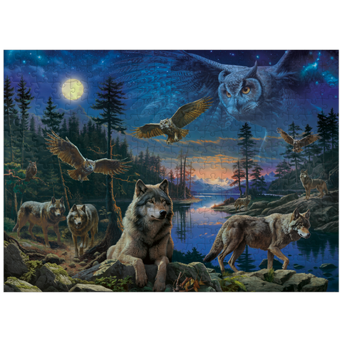puzzleplate Night Wolves & Owls 300 Jigsaw Puzzle