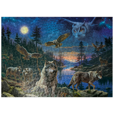 puzzleplate Night Wolves & Owls 500 Jigsaw Puzzle