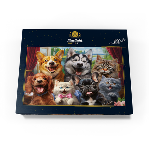 Furry Friends Selfie 100 Jigsaw Puzzle box view3