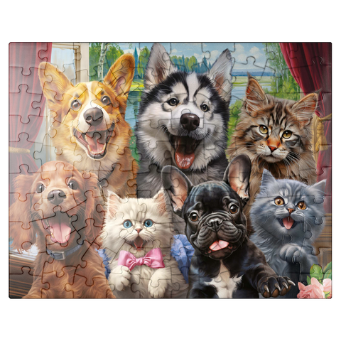 puzzleplate Furry Friends Selfie 100 Jigsaw Puzzle