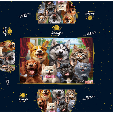 Furry Friends Selfie 100 Jigsaw Puzzle box 3D Modell