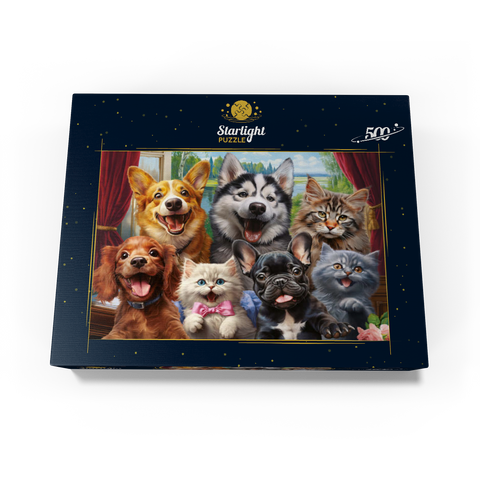 Furry Friends Selfie 500 Jigsaw Puzzle box view3