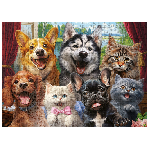 puzzleplate Furry Friends Selfie 500 Jigsaw Puzzle