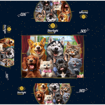 Furry Friends Selfie 500 Jigsaw Puzzle box 3D Modell