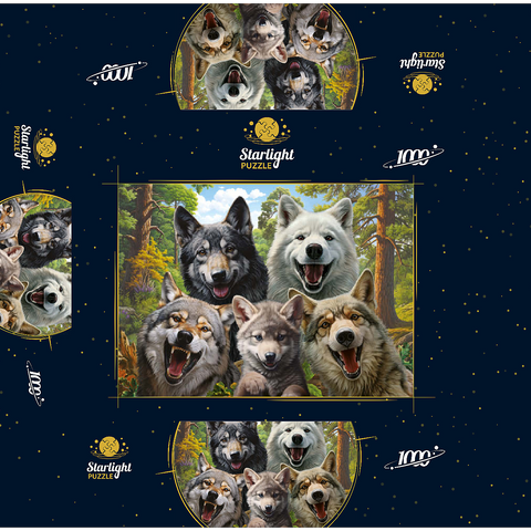 Wolf Selfie 1000 Jigsaw Puzzle box 3D Modell