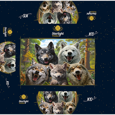 Wolf Selfie 100 Jigsaw Puzzle box 3D Modell