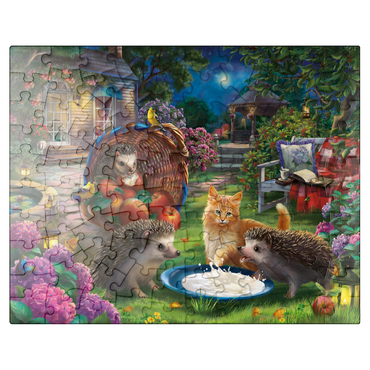 puzzleplate Hedgehogs & kittens 100 Jigsaw Puzzle