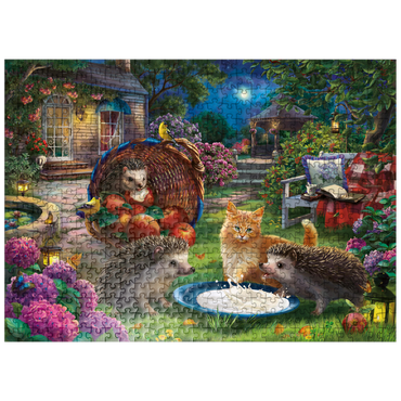 puzzleplate Hedgehogs & kittens 500 Jigsaw Puzzle