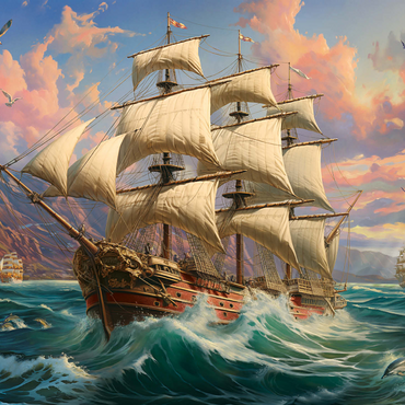 Sailboat At Dawn 1000 Jigsaw Puzzle 3D Modell