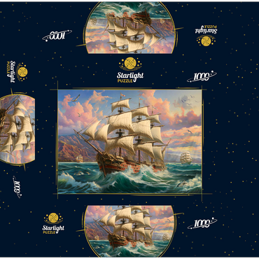 Sailboat At Dawn 1000 Jigsaw Puzzle box 3D Modell