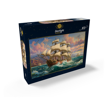 Sailboat At Dawn 100 Jigsaw Puzzle box view2