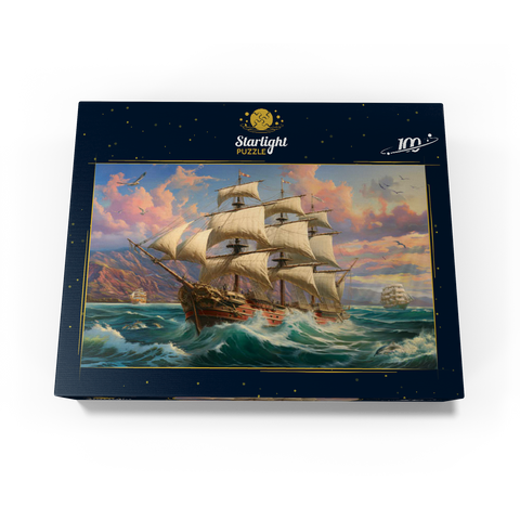 Sailboat At Dawn 100 Jigsaw Puzzle box view3