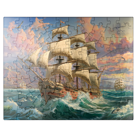 puzzleplate Sailboat At Dawn 100 Jigsaw Puzzle