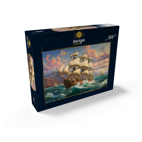 Sailboat At Dawn 500 Jigsaw Puzzle box view2