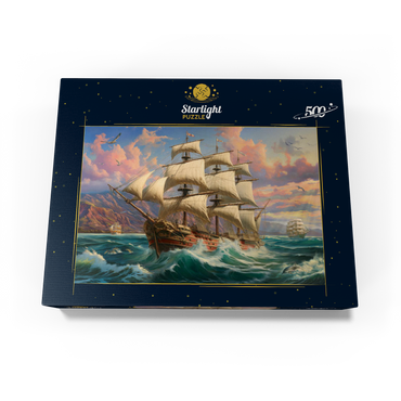 Sailboat At Dawn 500 Jigsaw Puzzle box view3