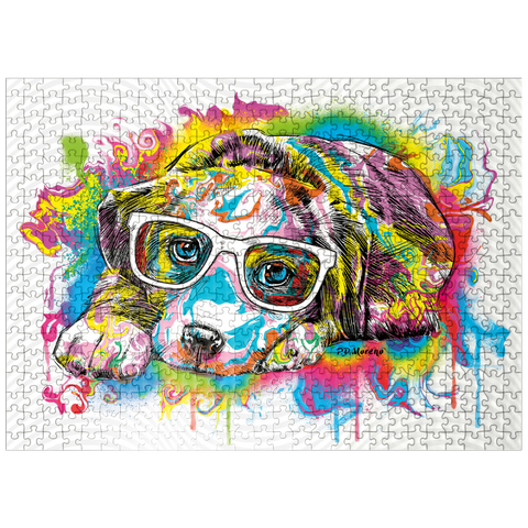 puzzleplate Puppy Drip Art 500 Jigsaw Puzzle