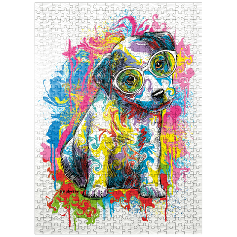 puzzleplate Jack Russell with Glasses 500 Jigsaw Puzzle