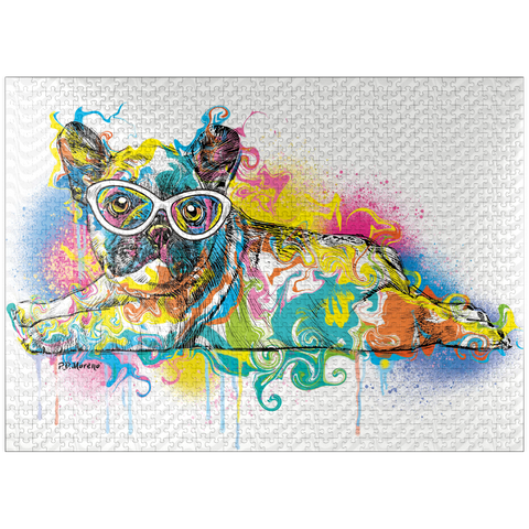 puzzleplate Lazy Frenchie 1000 Jigsaw Puzzle