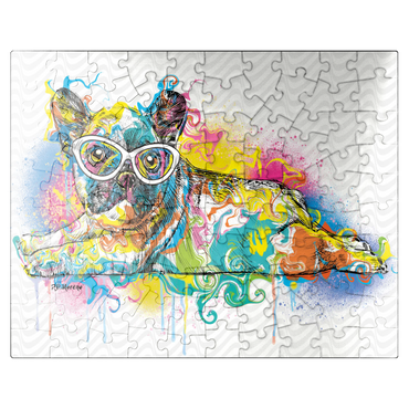 puzzleplate Lazy Frenchie 100 Jigsaw Puzzle