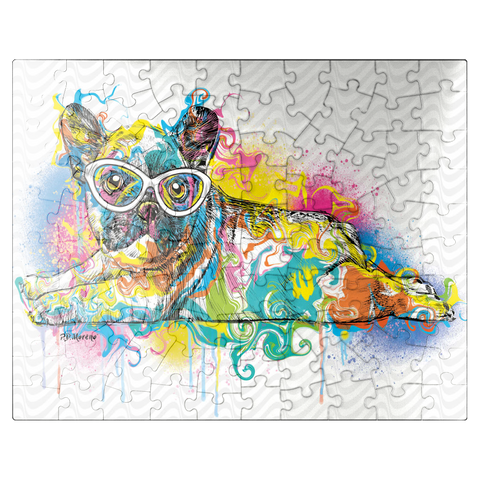 puzzleplate Lazy Frenchie 100 Jigsaw Puzzle