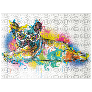 puzzleplate Lazy Frenchie 500 Jigsaw Puzzle