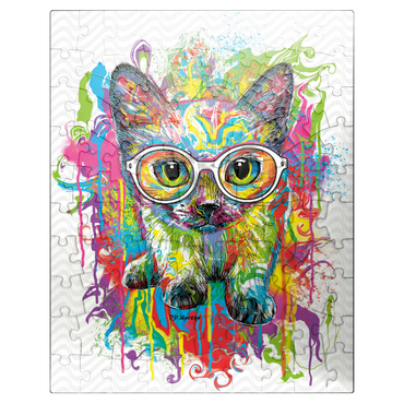 puzzleplate Kitten with Glasses 100 Jigsaw Puzzle