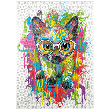 puzzleplate Kitten with Glasses 500 Jigsaw Puzzle