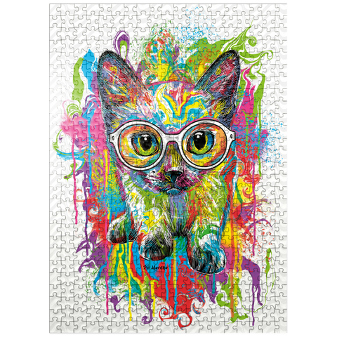 puzzleplate Kitten with Glasses 500 Jigsaw Puzzle