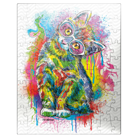 puzzleplate Tilted Kitty 100 Jigsaw Puzzle