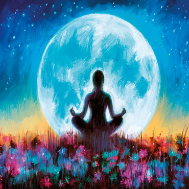 Yoga Moon 100 Jigsaw Puzzle 3D Modell