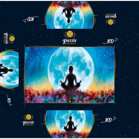 Yoga Moon 100 Jigsaw Puzzle box 3D Modell